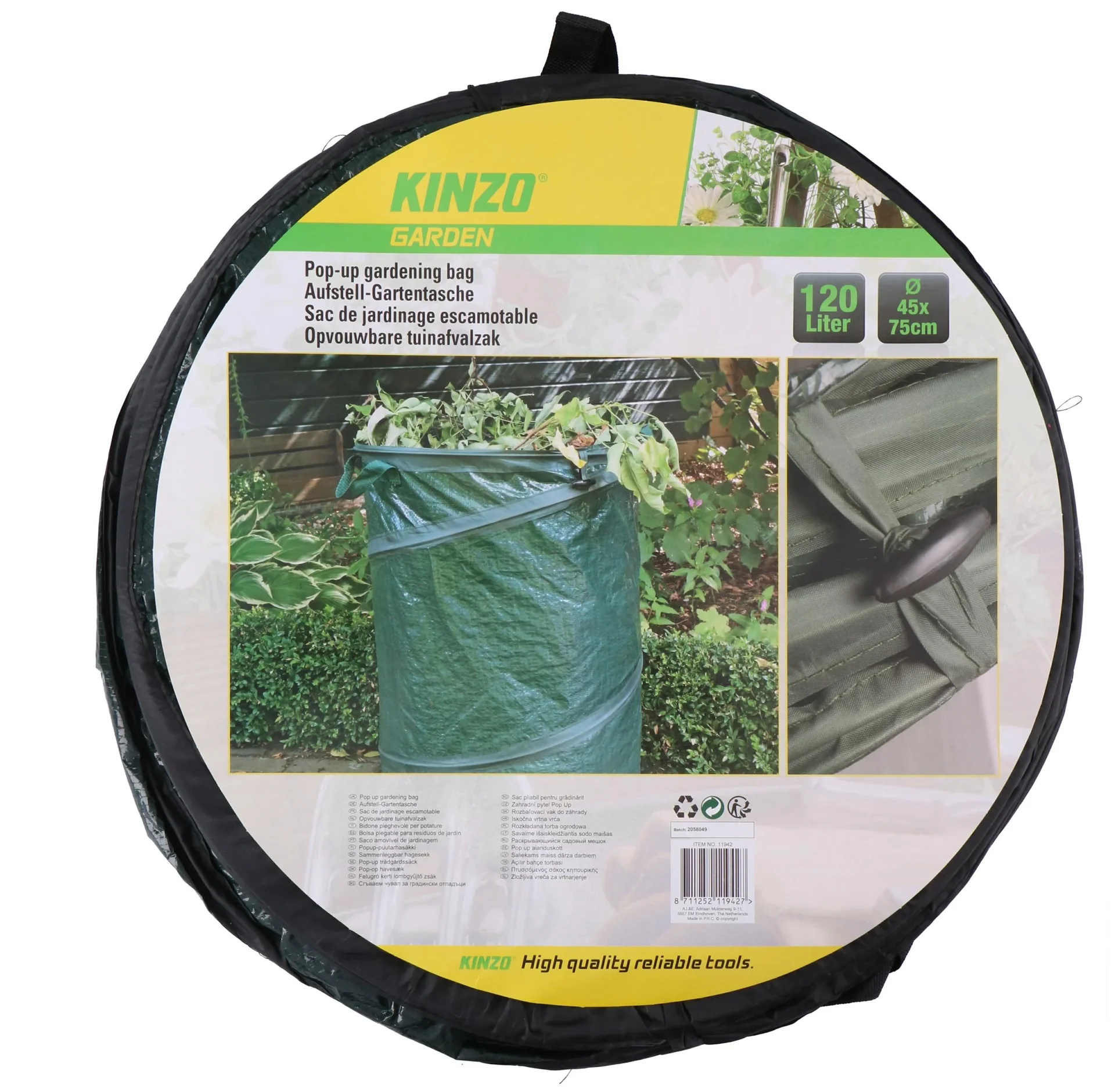 Gartenabfallsack Pop-Up, 120 Liter, Dunkelgrün, 75 x 45 cm - 2