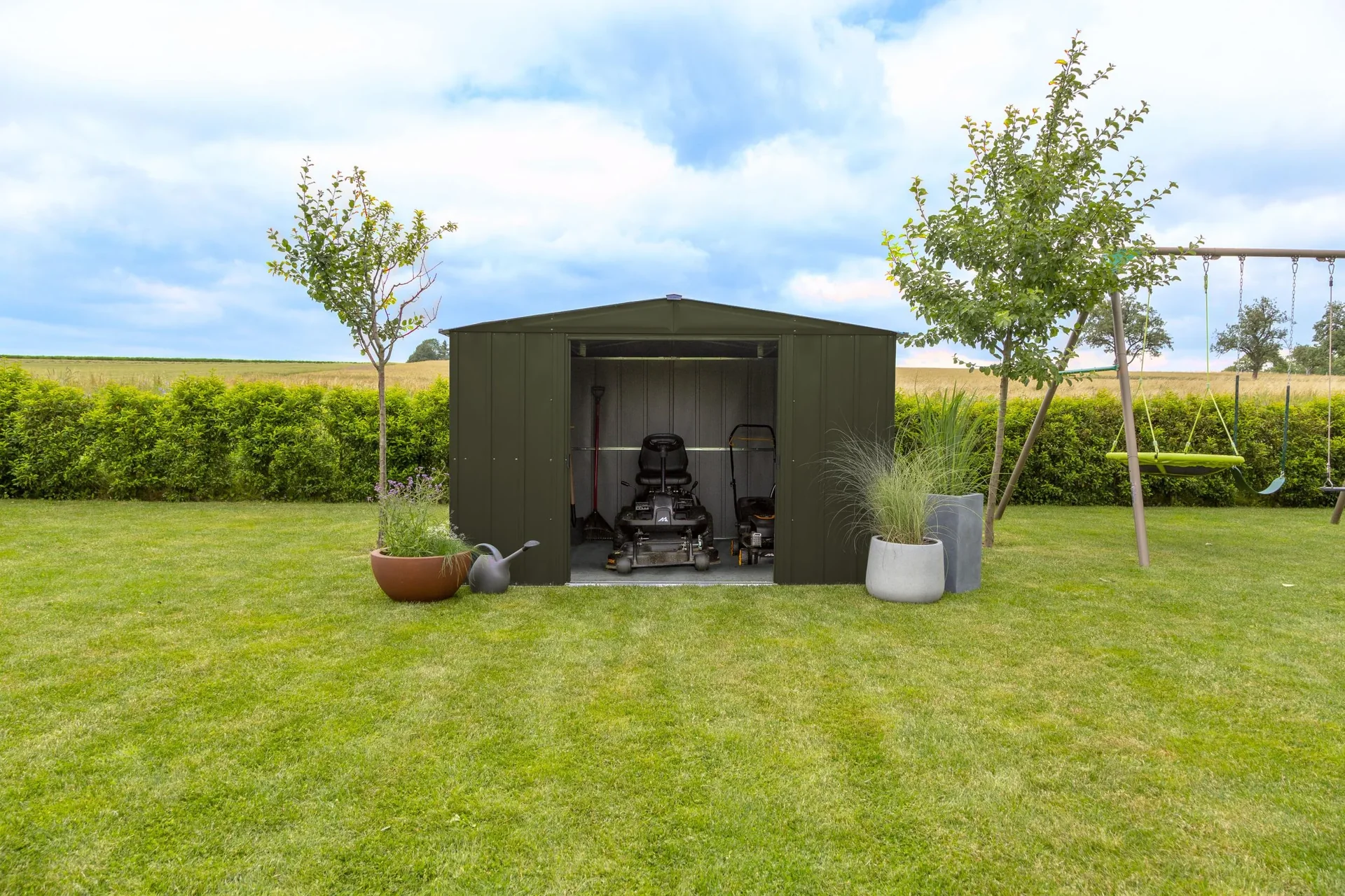 Gerätehaus Metallgerätehaus 10x8 313x242x209 cm Onyx Schwarz - 0