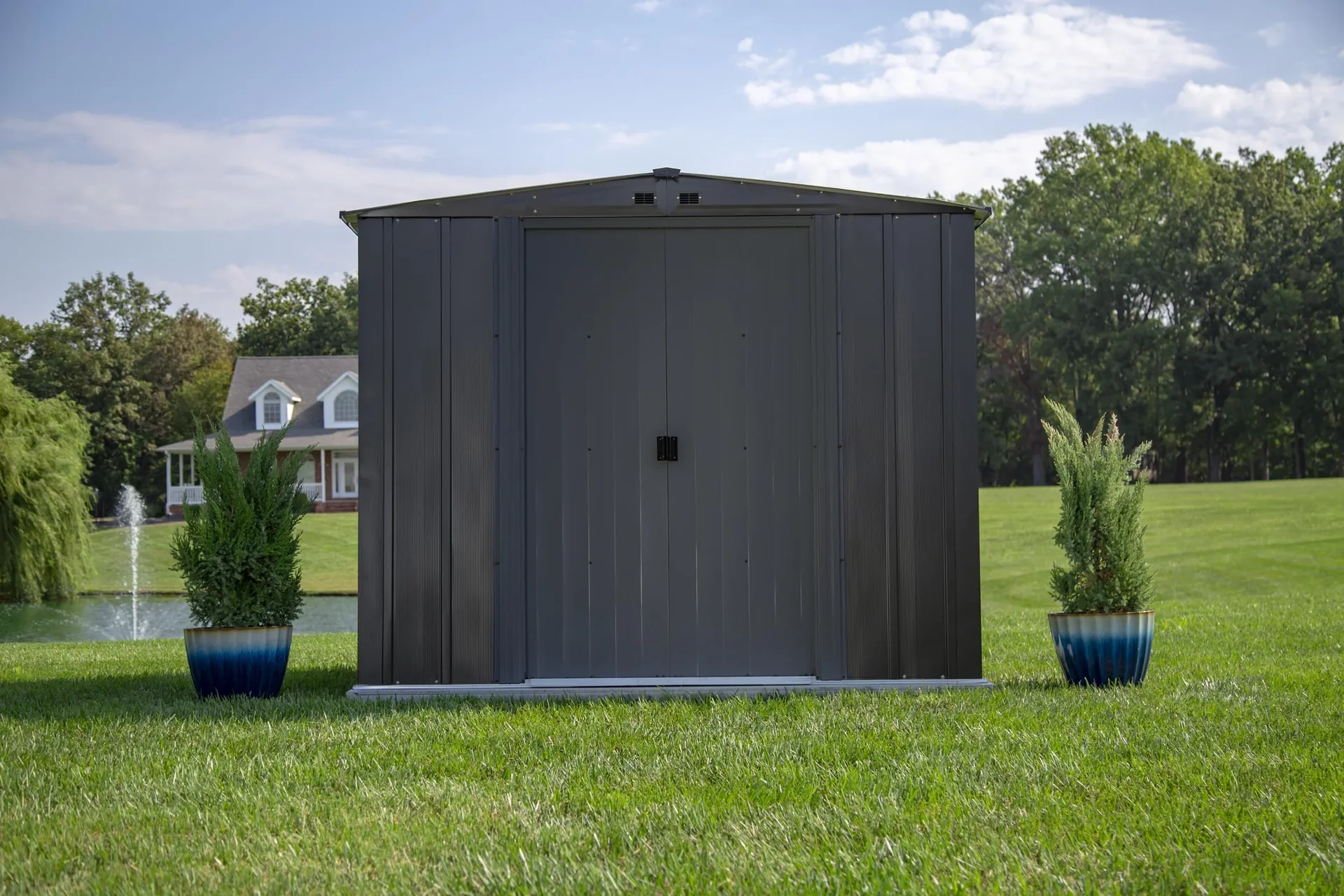 Gerätehaus Metallgerätehaus 10x8 313x242x209 cm Onyx Schwarz - 2