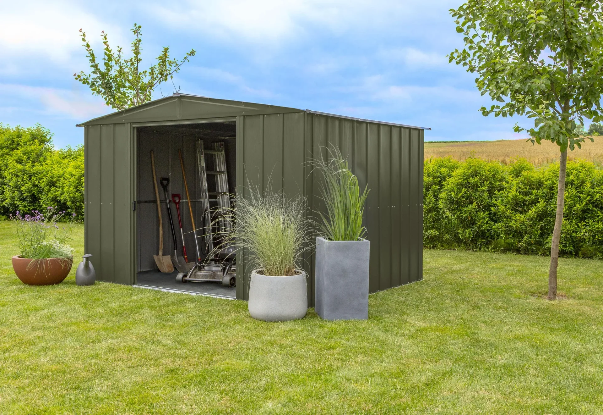 Gerätehaus Metallgerätehaus 10x8 313x242x209 cm Onyx Schwarz - 3