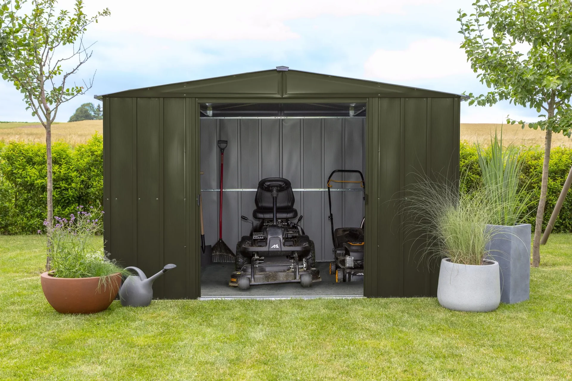 Gerätehaus Metallgerätehaus 10x8 313x242x209 cm Onyx Schwarz - 4