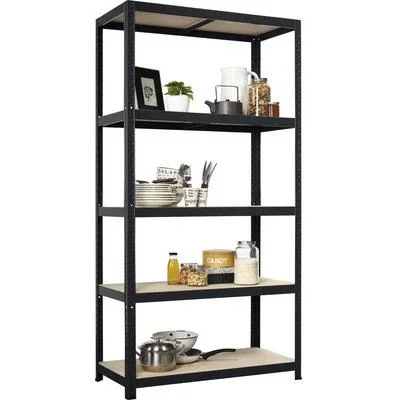 Lagerregal / Regalschrank Strong 175 schwarz - 875 kg Tragkraft - 176x90x45 cm - 1