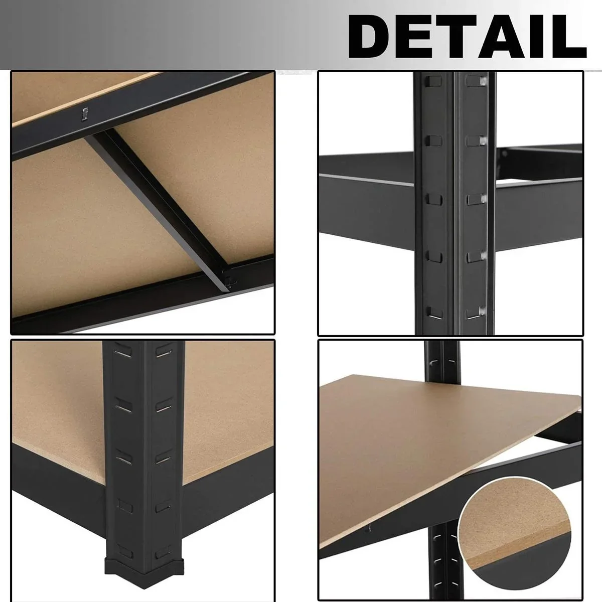 Lagerregal / Regalschrank Strong 175 schwarz - 875 kg Tragkraft - 176x90x45 cm - 8