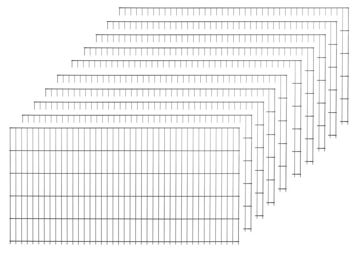 Doppelstabmattenset anthrazit 10 Stück  a 83cm x 200cm - 2
