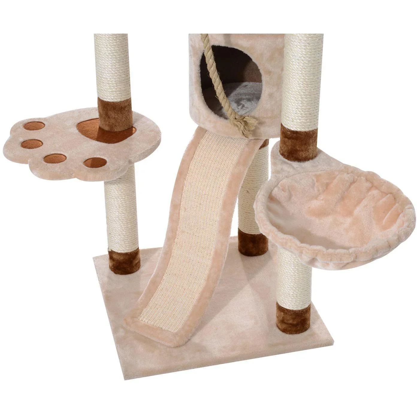 Kratzbaum Katzenbaum Kletterbaum Spielbaum beige - 2
