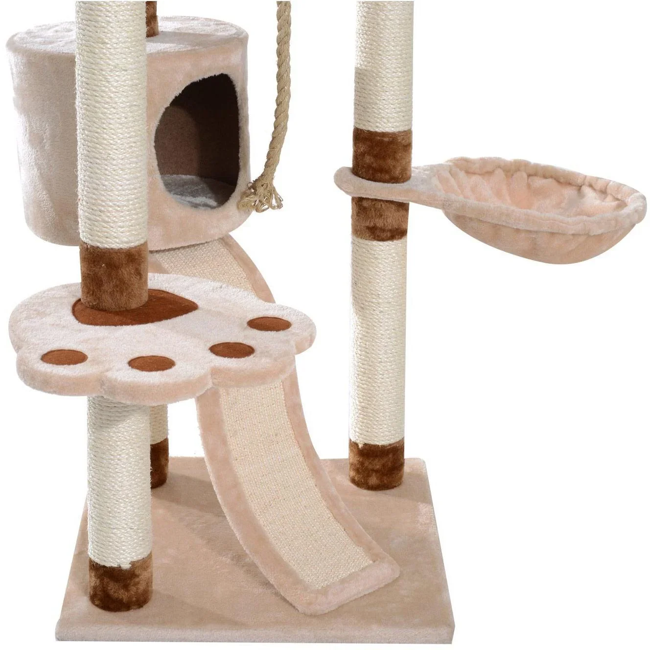 Kratzbaum Katzenbaum Kletterbaum Spielbaum beige - 4