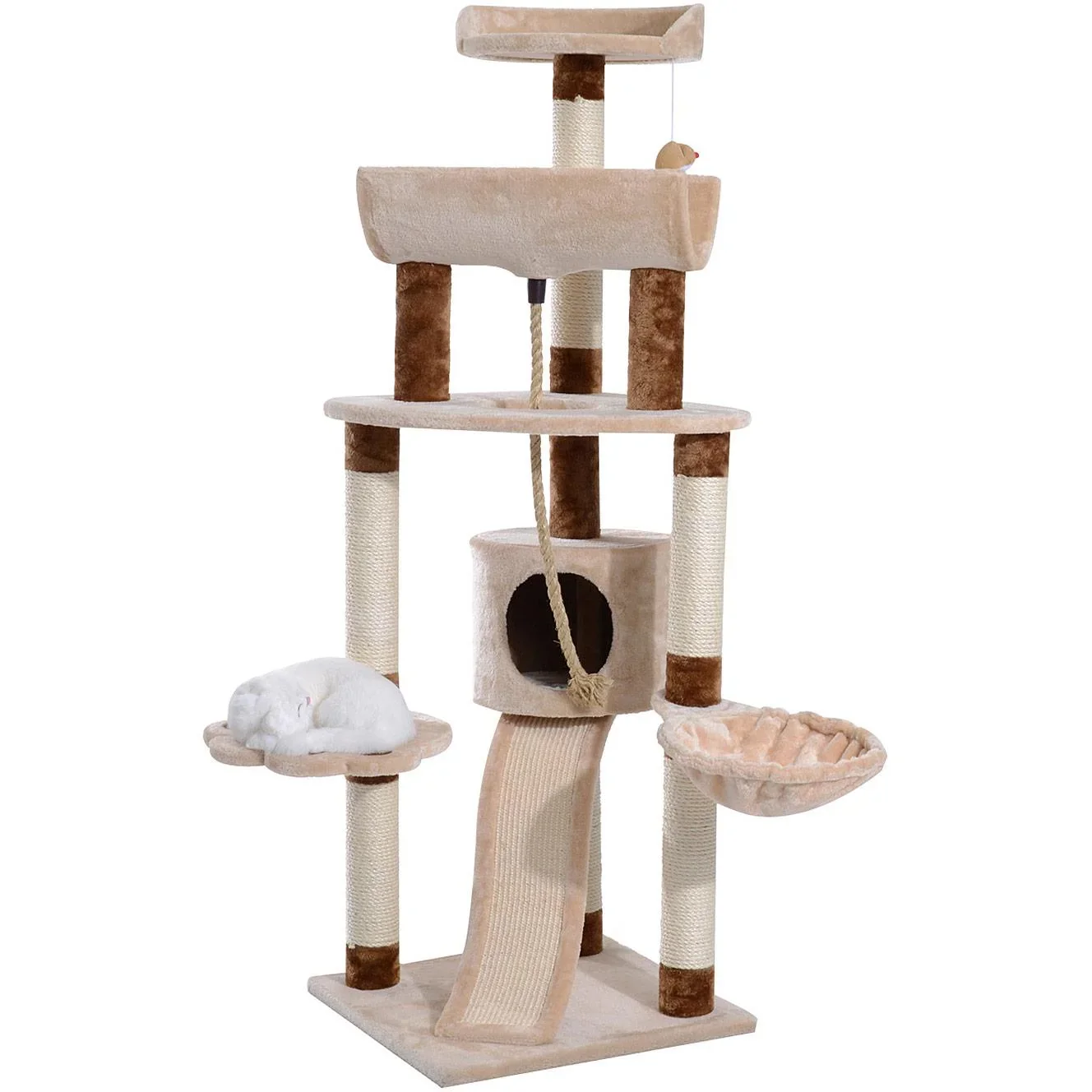 Kratzbaum Katzenbaum Kletterbaum Spielbaum beige - 7
