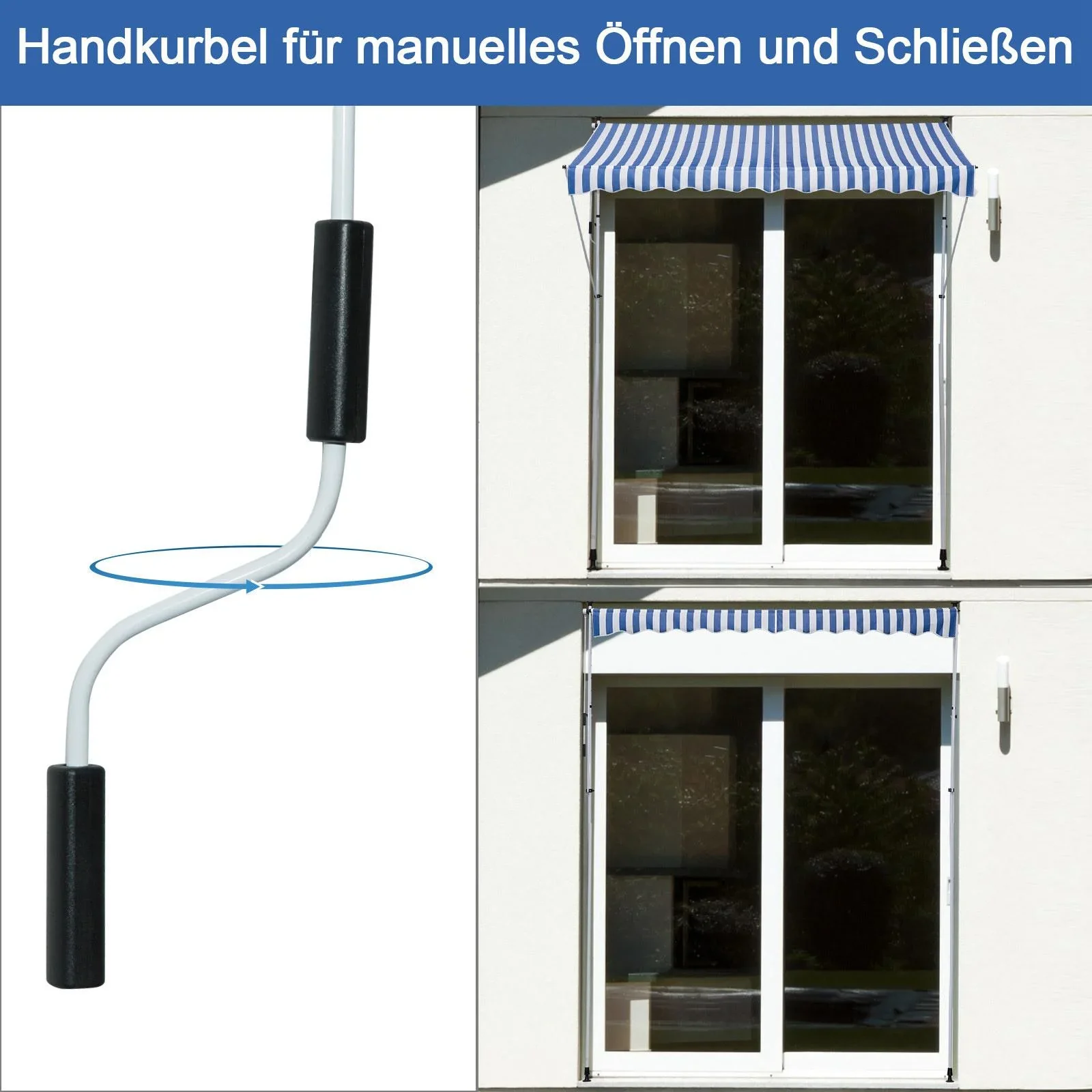 Klemmmarkise mit Faltarm - 1