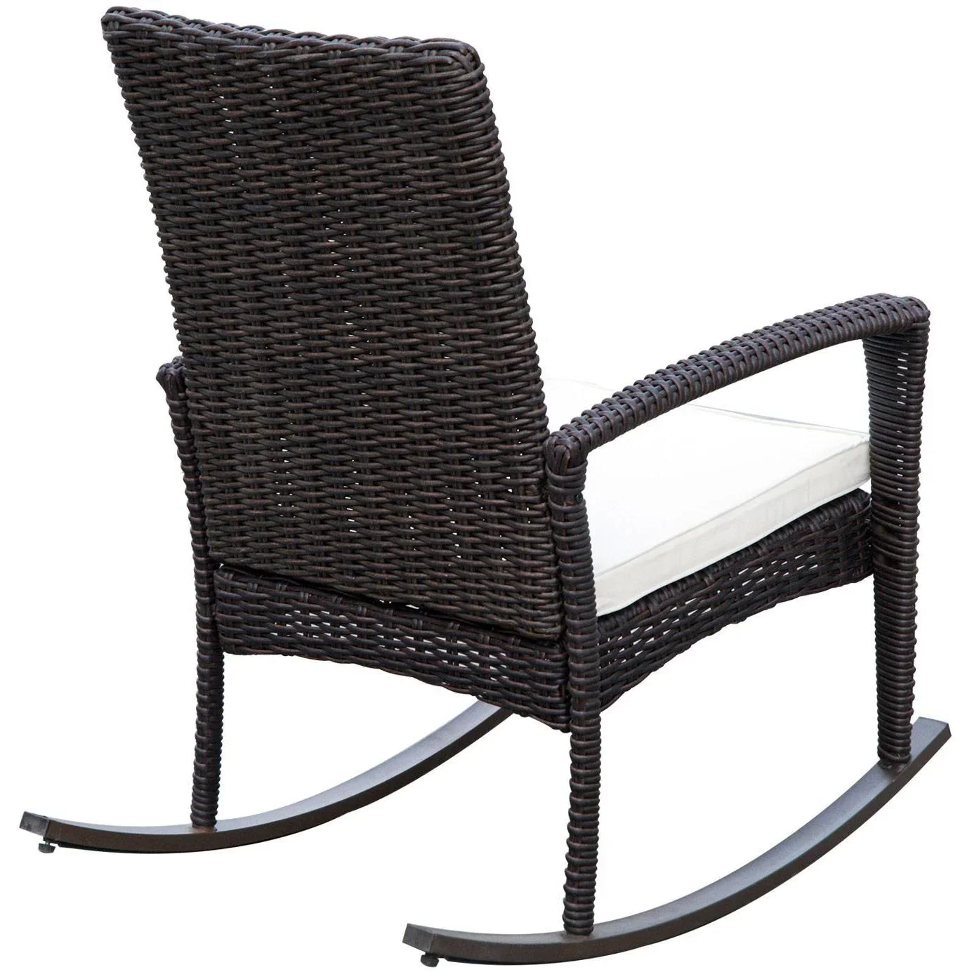 Schaukelstuhl Schwingsessel Polyrattan mit Kissen Braun - 2