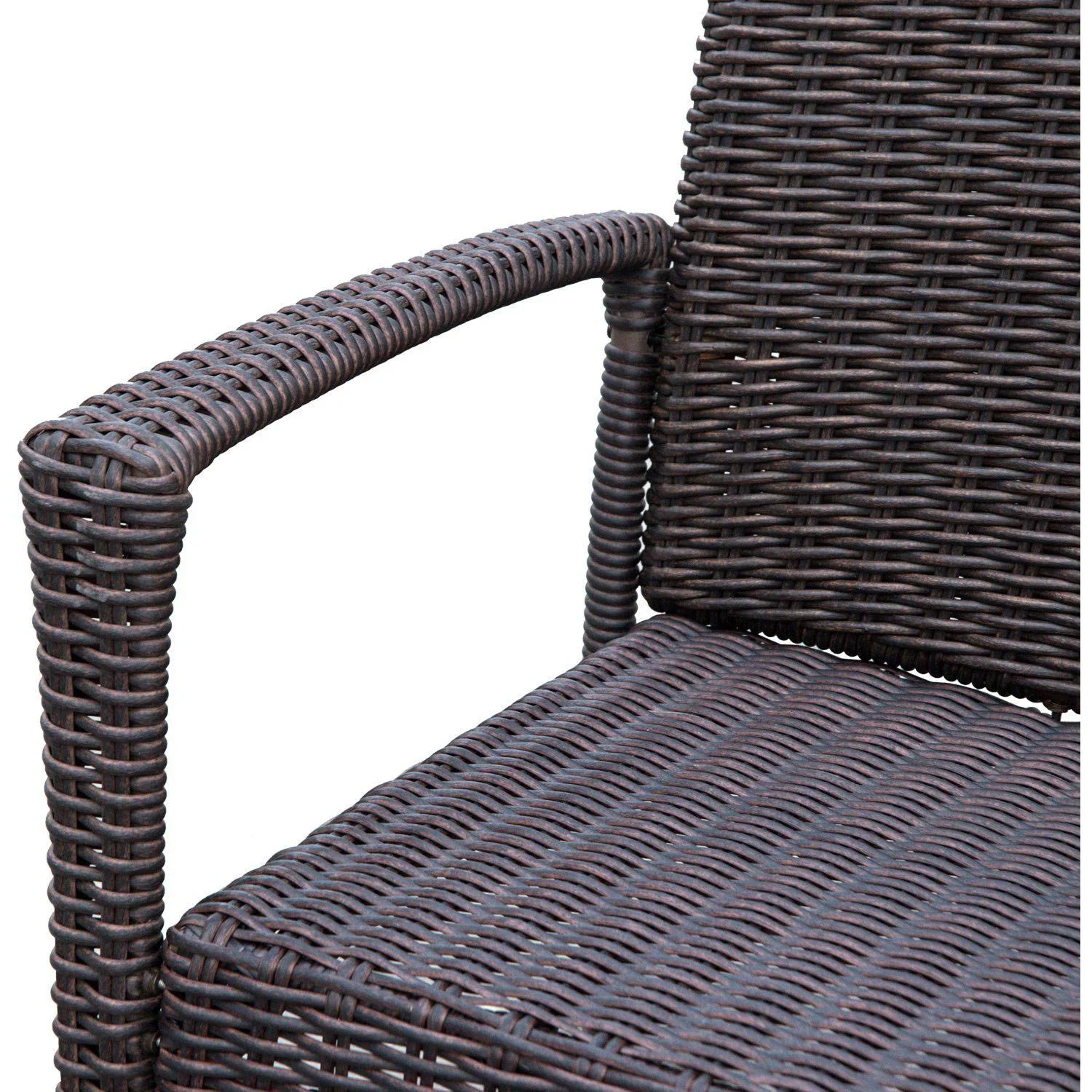 Schaukelstuhl Schwingsessel Polyrattan mit Kissen Braun - 6