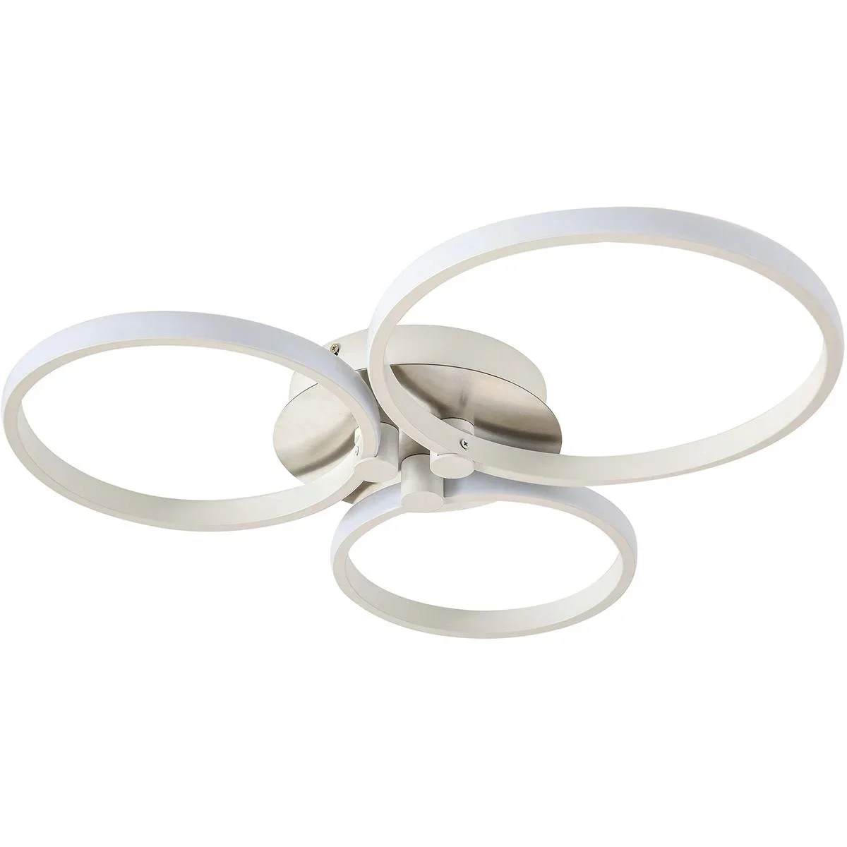 Deckenleuchte mit drei kreisförmigen Lampenbändern silber/weiß - 8