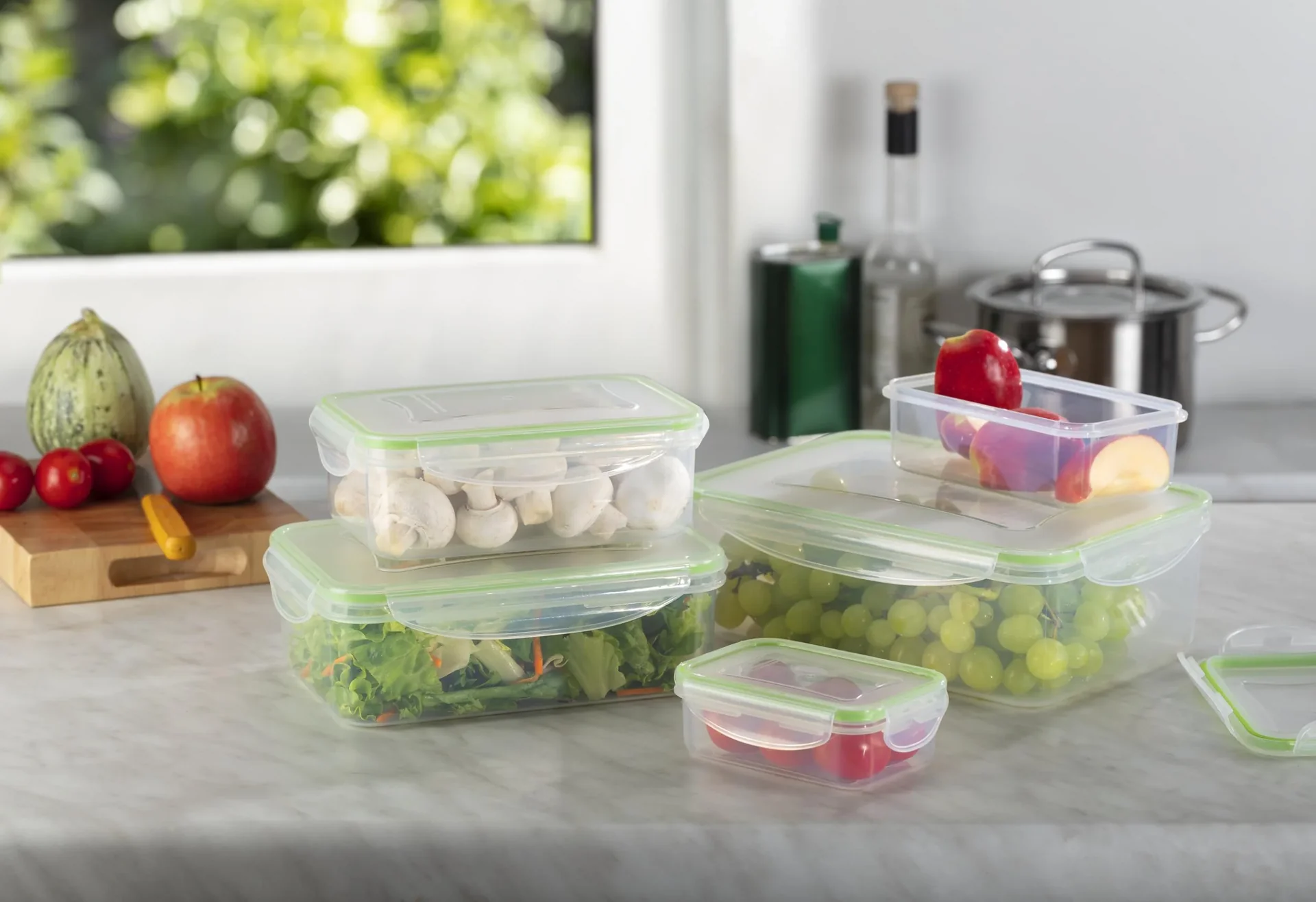 Vorratsdosen 5-teilig, grün - 0