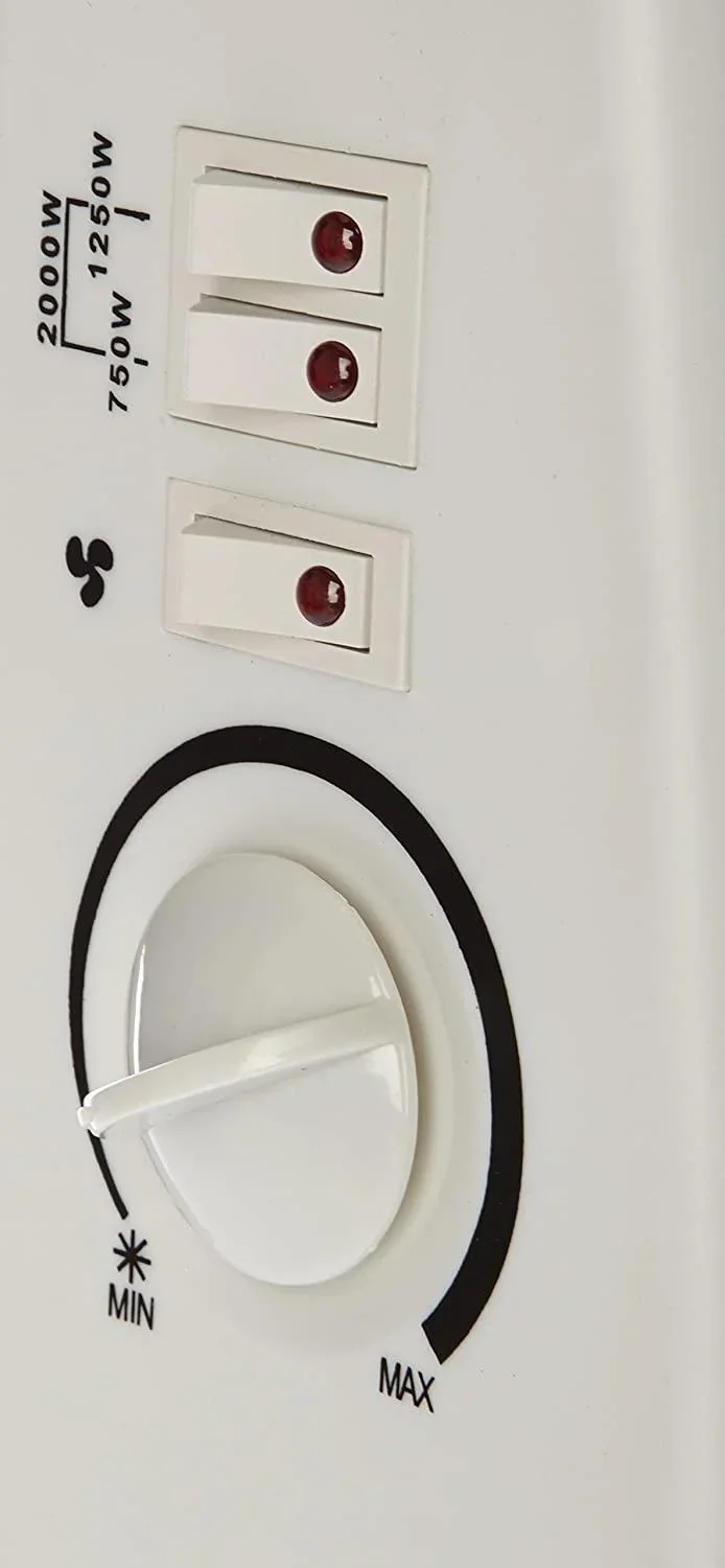 Plein Air Elektroheizung TCT-2000 750/1500/2000W Innenbereich Badezimmer | Einstellbarer Thermostat Weiß 25m² - 0