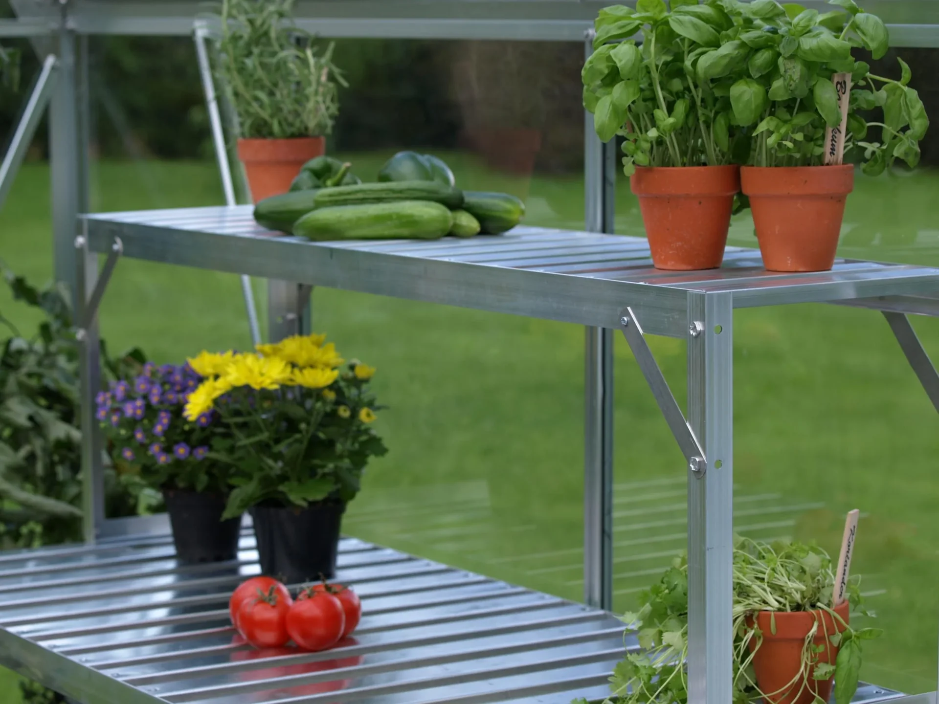 Alu-Tischaufsatz, Farbe 121 x 28 x 39 cm, Farbe alu - 0