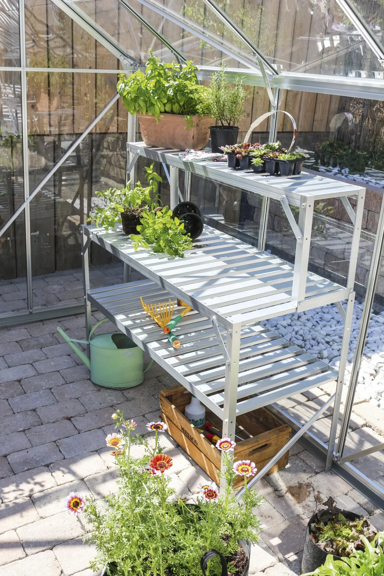 Alu-Tischaufsatz, Farbe 121 x 28 x 39 cm, Farbe alu - 1