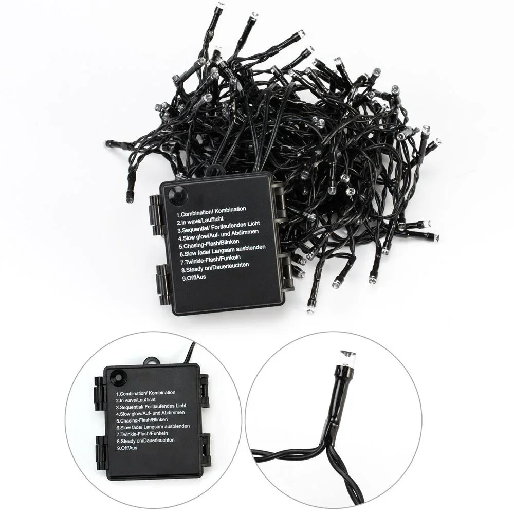 Lichterketten Weihnachten Blau 6m Timer - 0