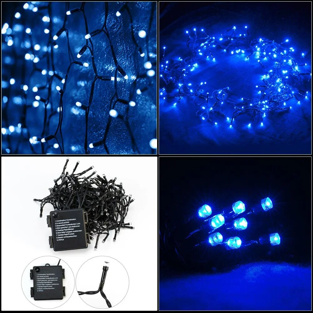 Lichterketten Weihnachten Blau 6m Timer - 1