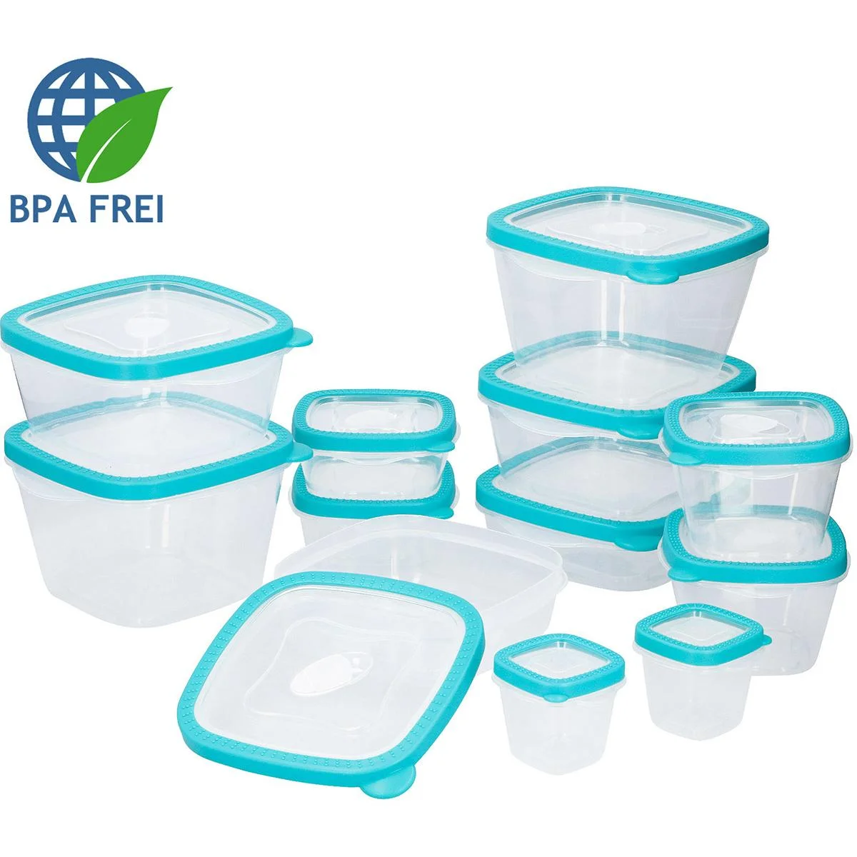 Edco Lebensmittel-Aufbewahrungsboxen 24 Stk. Türkis BPA-frei - 1