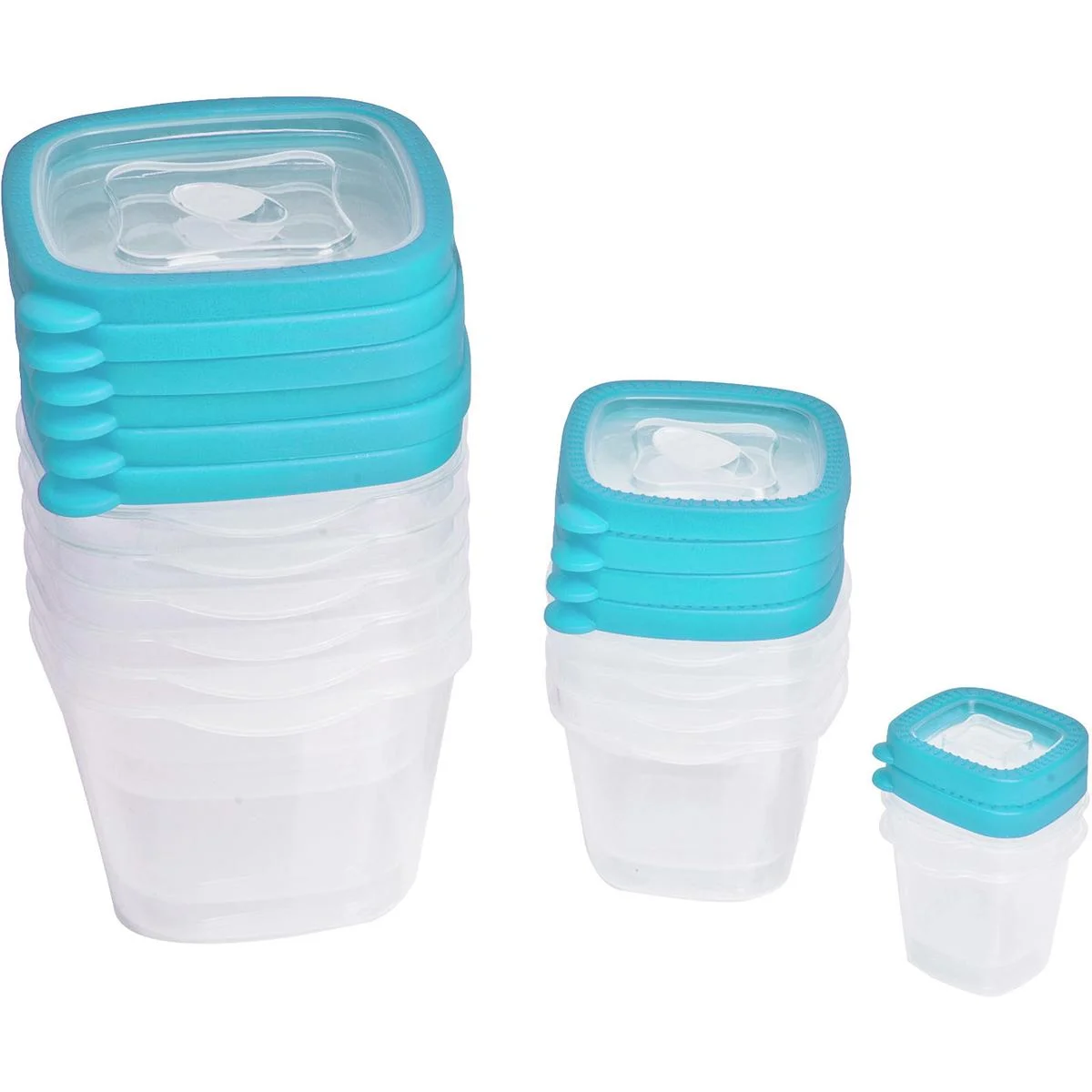 Edco Lebensmittel-Aufbewahrungsboxen 24 Stk. Türkis BPA-frei - 2