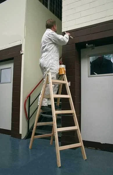 Sprossendoppelleiter, 2x4, Holz - 0