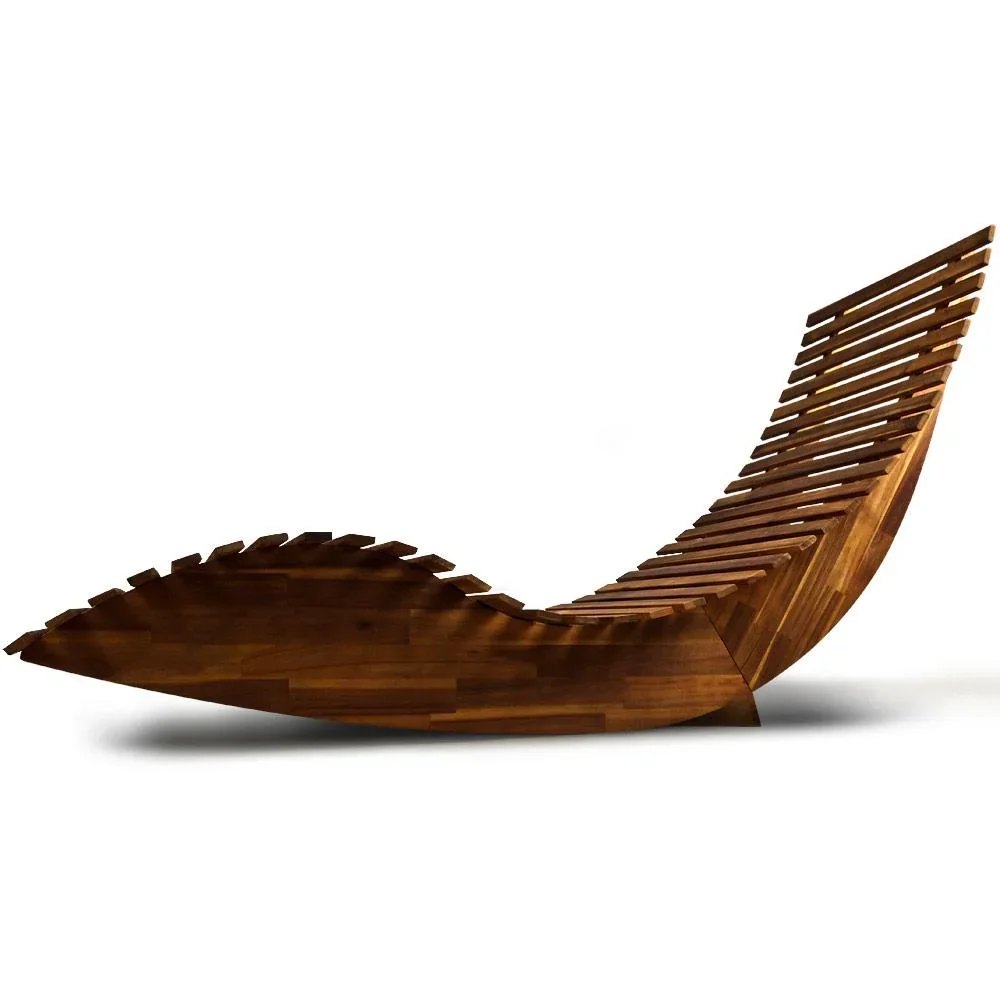 Ergonomische bequeme Liege Schaukel für Garten - Akazienholz FSC zertifiziert - 150x60x93cm - 5