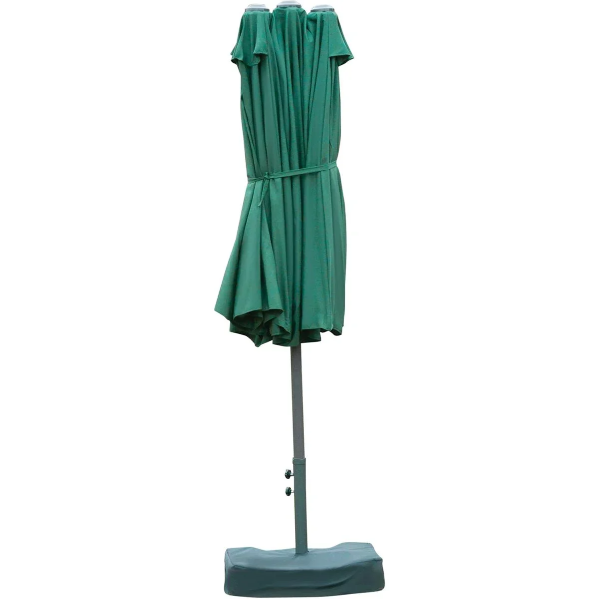 Doppel-Sonnenschirm mit Handkurbel dunkelgrün - 1