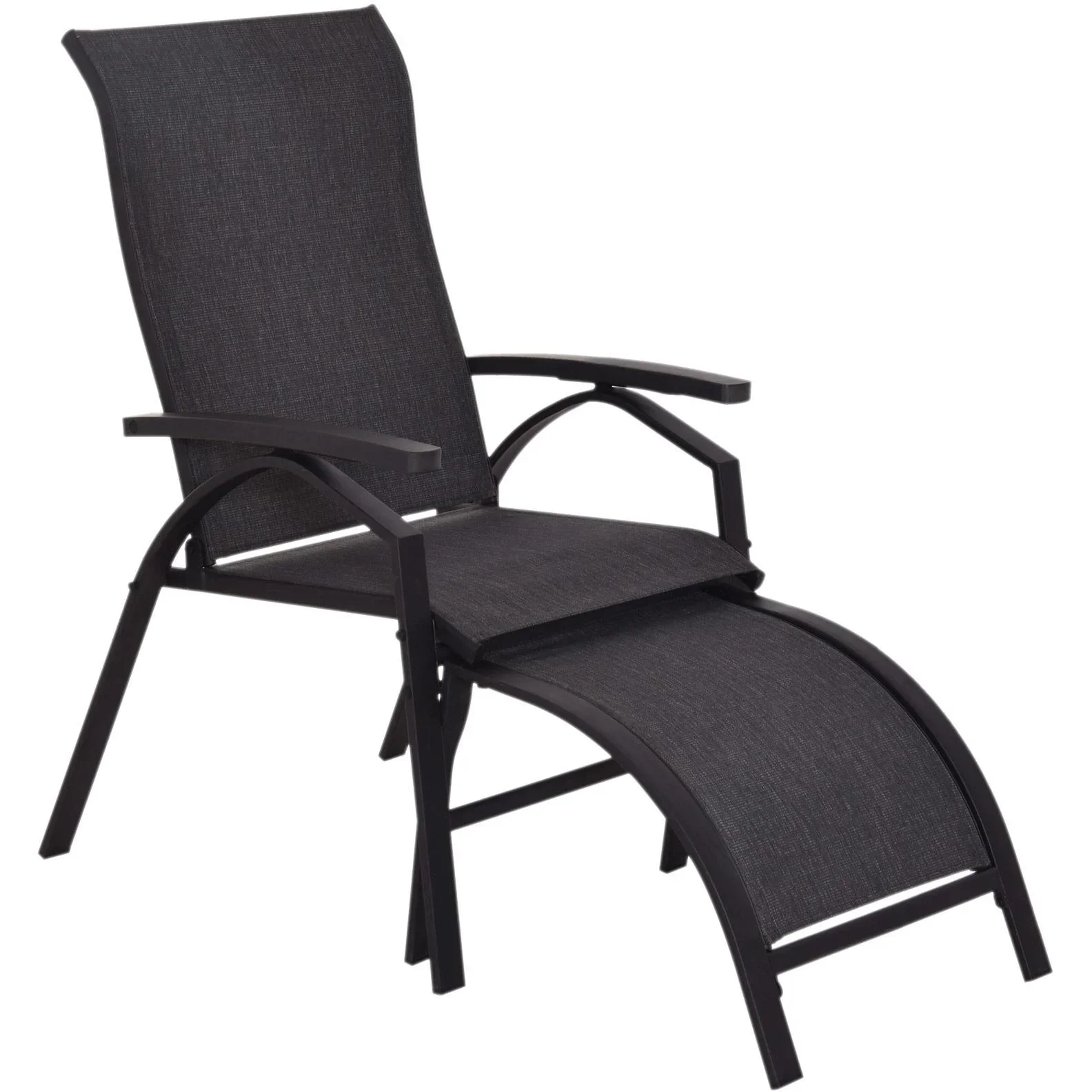 5 tlg, Gartengarnitur Gartensitzgruppe Gartentischset Gartenliege Gartenmöbel Grau 2 x Sessel 2 x Hocker 1 x Tisch - 3