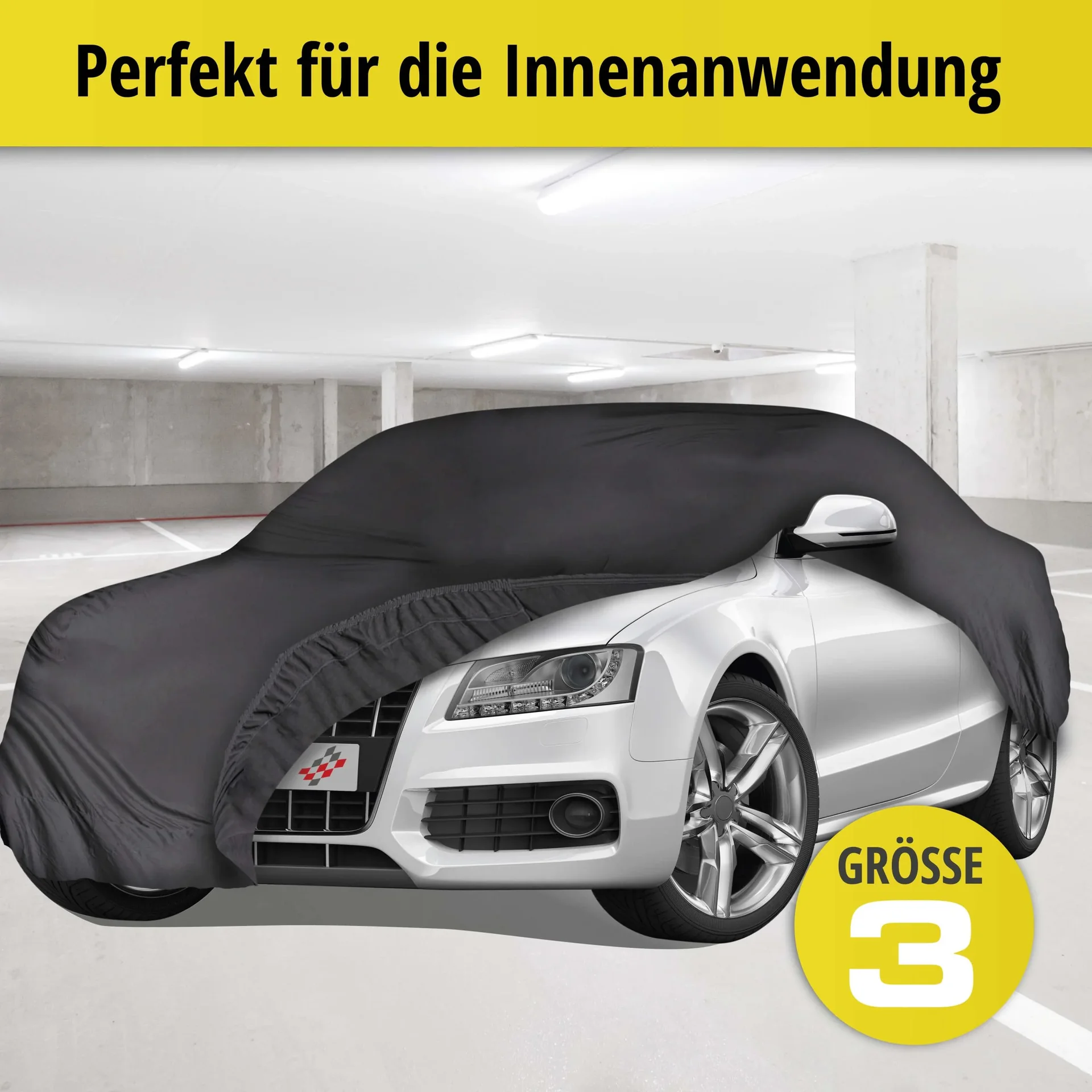 Autoabdeckplane indoor soft - Größe 3 - 381x380x155cm - PES - Elasthan - 5