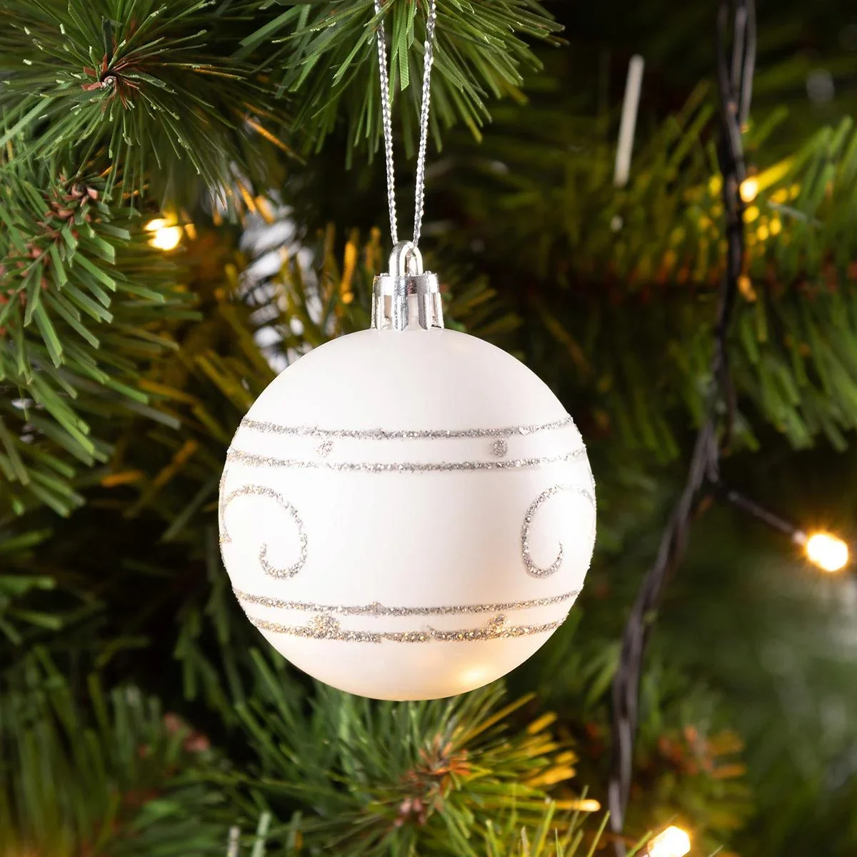 Kugeln - Christbaumbeleuchtung - Christbaumschmuck - 24er Set Weiß - 0