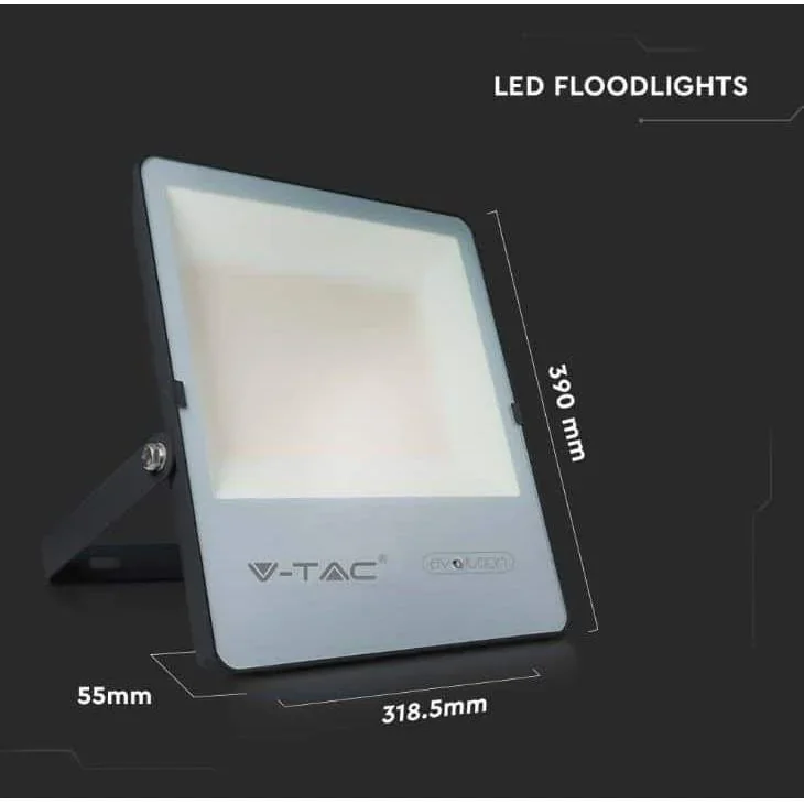 VT-150185 LED-Flutlicht - 150 W - 23600 Lm - 4000K - Schwarz - Extra effizient - 3