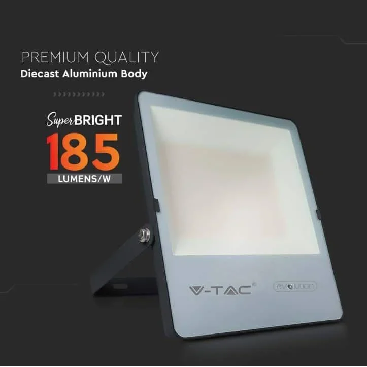 VT-150185 LED-Flutlicht - 150 W - 23600 Lm - 4000K - Schwarz - Extra effizient - 5