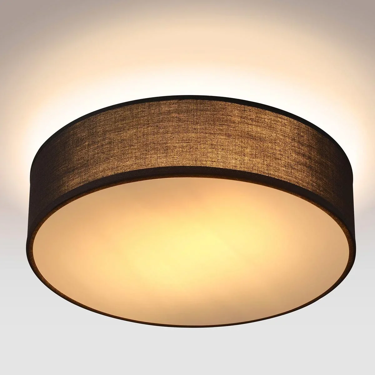 Deckenleuchte schwarzer Stoff - Ø38cm - 3