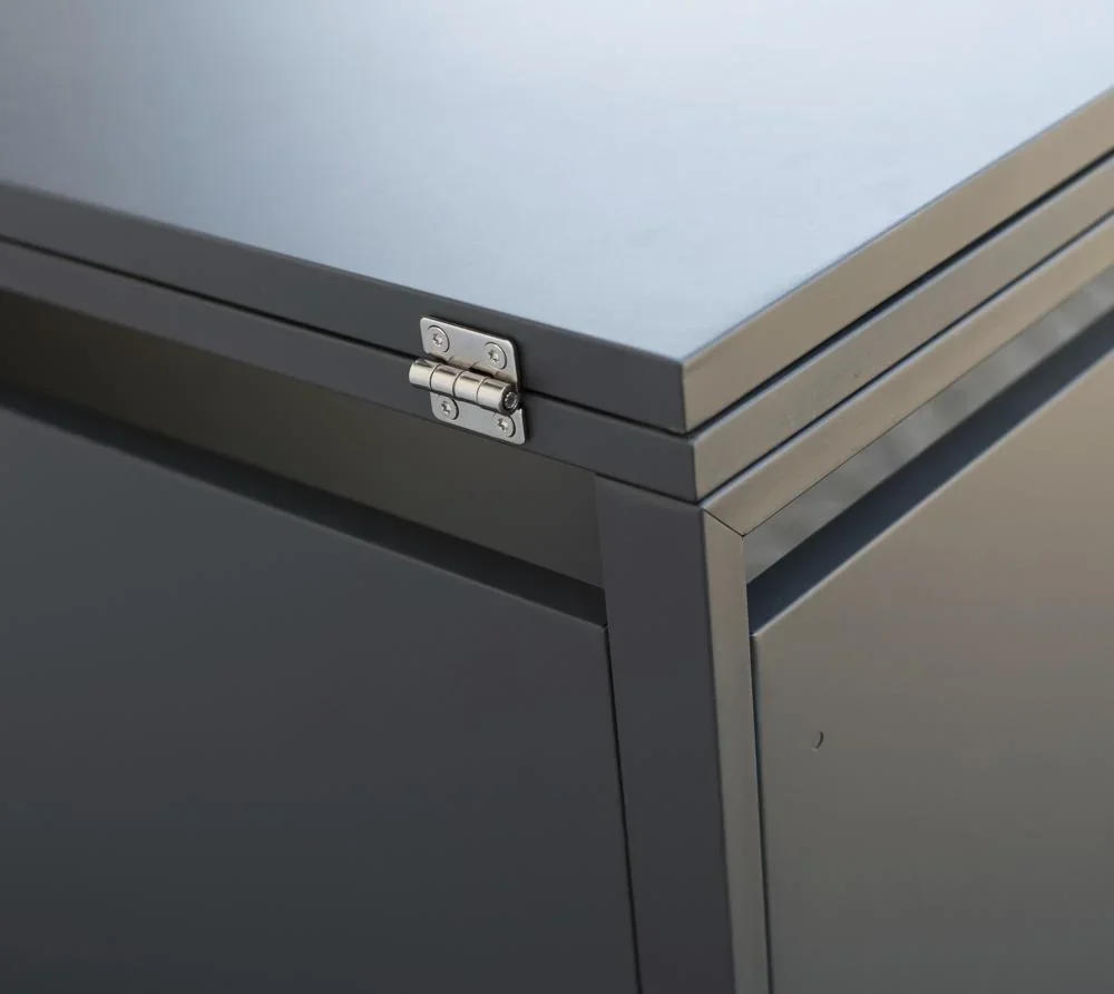 Mülltonnenbox 4-fach mit Deckel, Anthrazit - 0