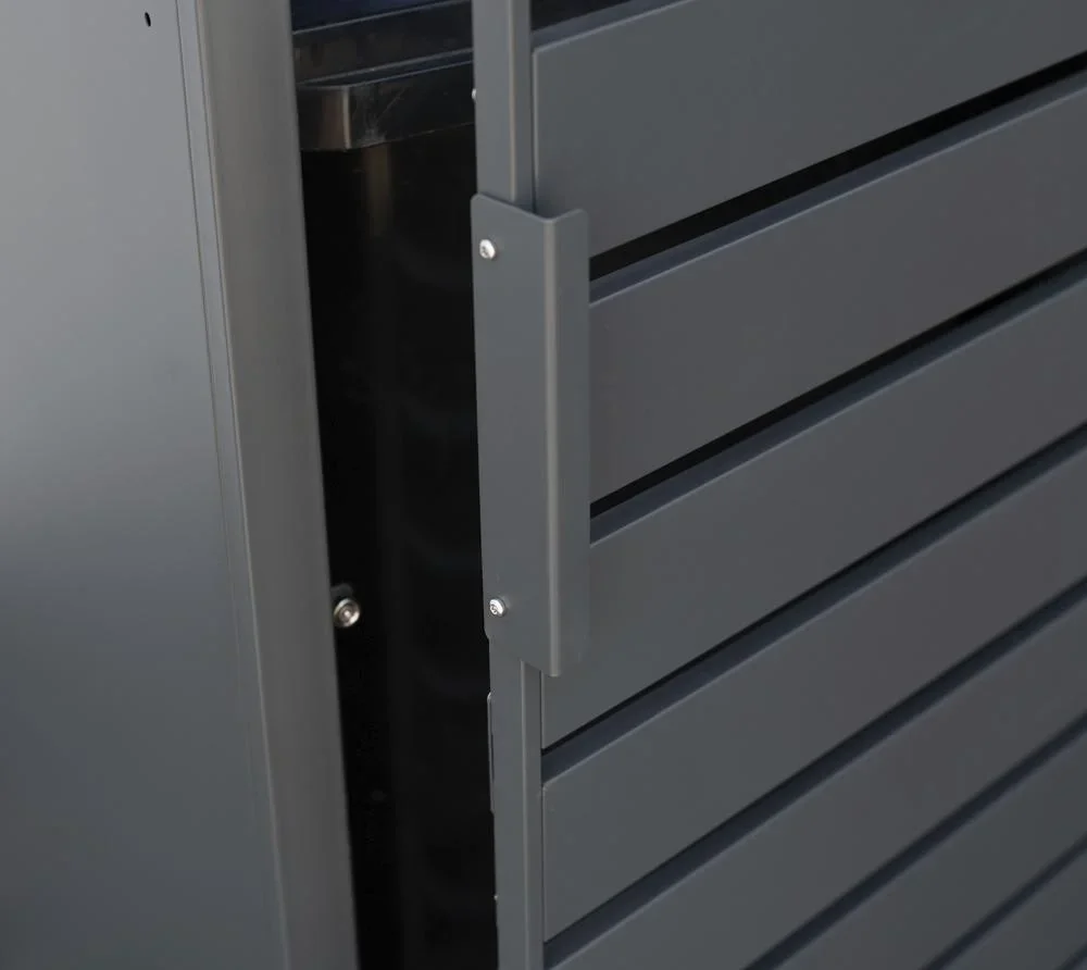 Mülltonnenbox 4-fach mit Deckel, Anthrazit - 5