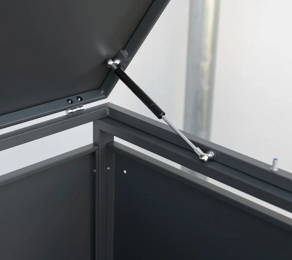 Mülltonnenbox 4-fach mit Deckel, Anthrazit - 7