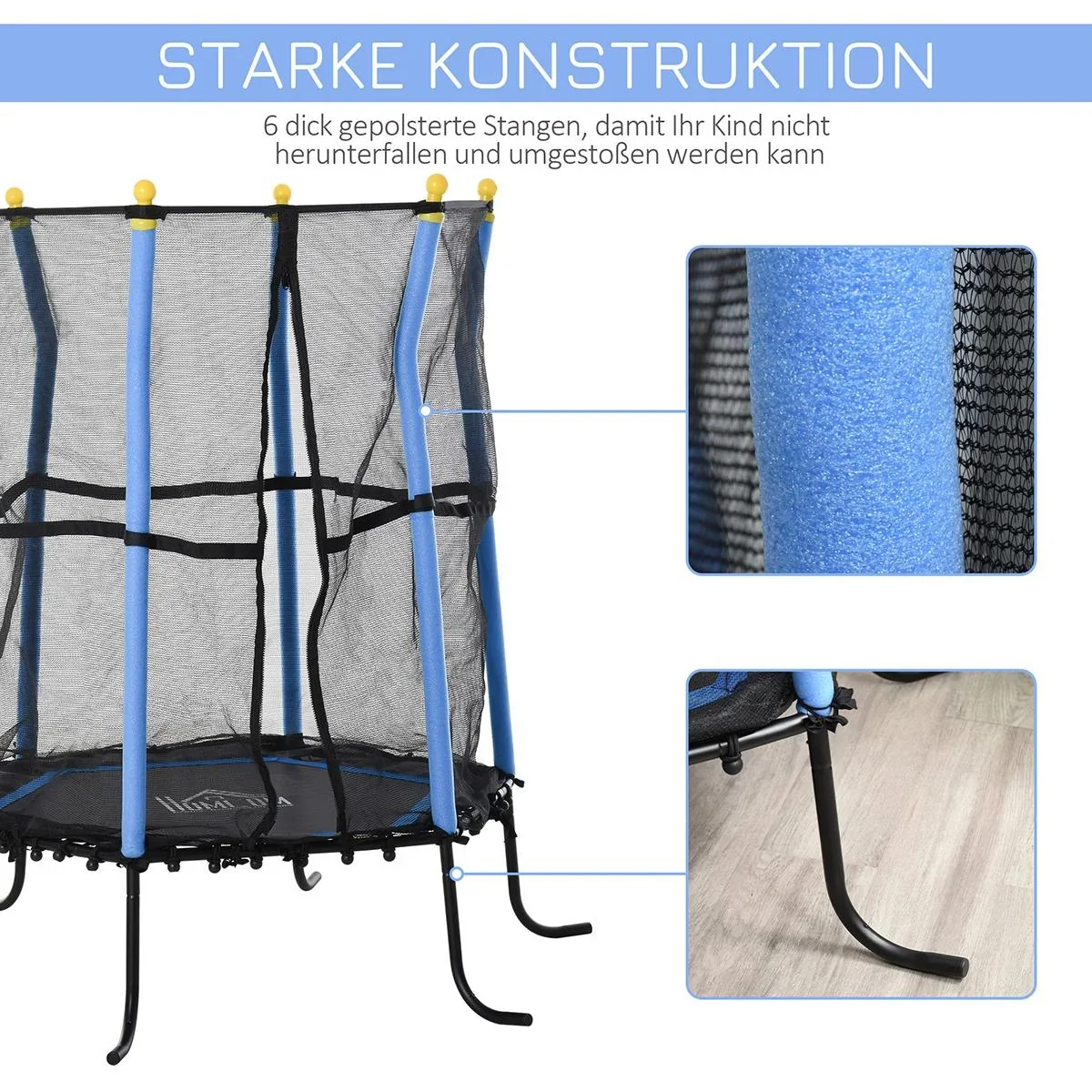 Mini-Trampolin für Kinder schwarz/blau - 3
