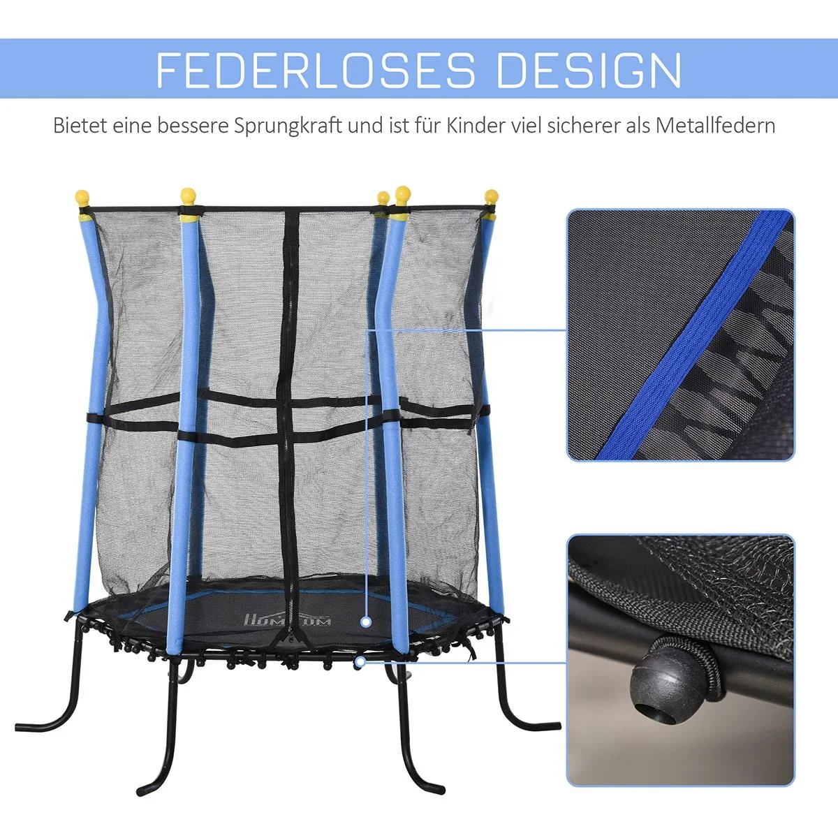 Mini-Trampolin für Kinder schwarz/blau - 5