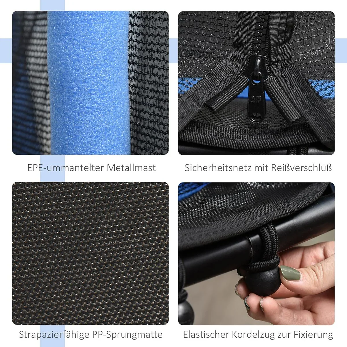 Mini-Trampolin für Kinder schwarz/blau - 6