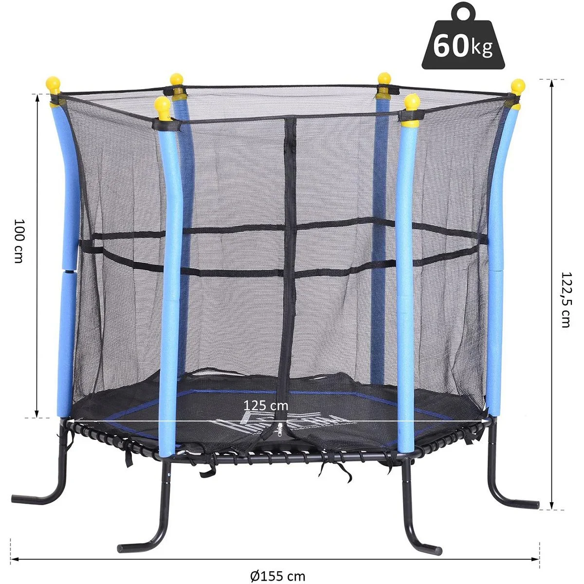 Mini-Trampolin für Kinder schwarz/blau - 7