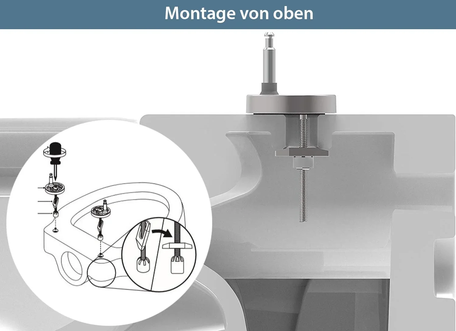 Duroplast WC-Sitz WHITE, mit Absenkautomatik und Schnellverschluss - 3