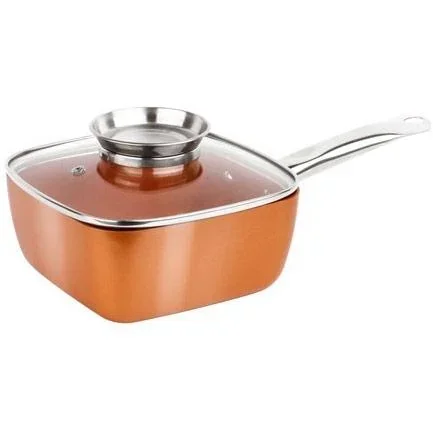 L 12-teiliges Kochgeschirr-Set - inklusive Deckel - Wokpfanne, Stieltopf, Grillpfanne, Bratpfanne - Kupfer - Aluminiumg - 3