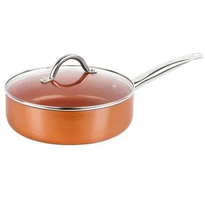 L 12-teiliges Kochgeschirr-Set - inklusive Deckel - Wokpfanne, Stieltopf, Grillpfanne, Bratpfanne - Kupfer - Aluminiumg - 5