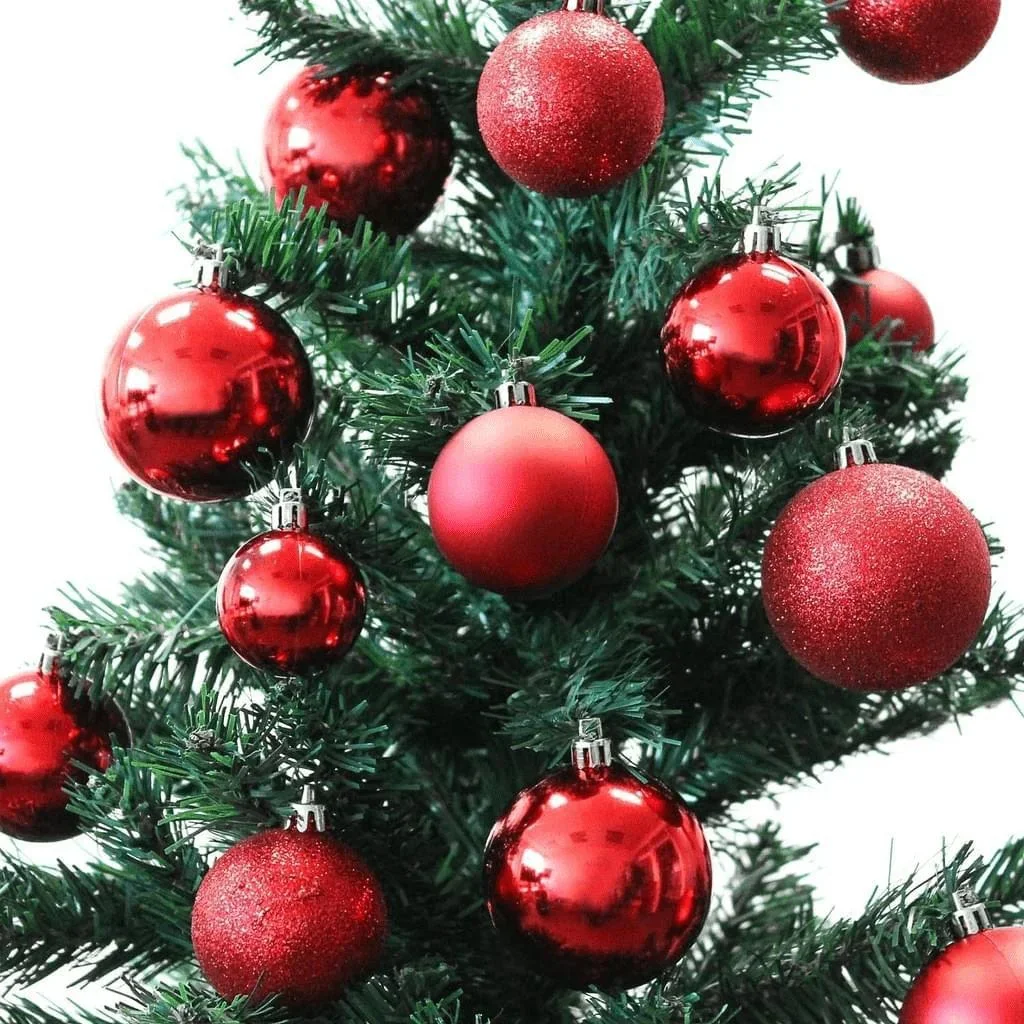 Weihnachtskugeln - 70 Kugeln - mit Aufbewahrungsbox - Kunststoff / Kunststoff - Rot - 2