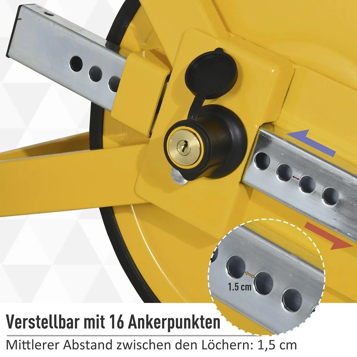 Radkralle Radklemmenschloss Parkkralle Reifenkralle Radschloss für Ø33-40,5 cm Räder mit Schutzscheibe 2 Schlüsseln 16-s - 0