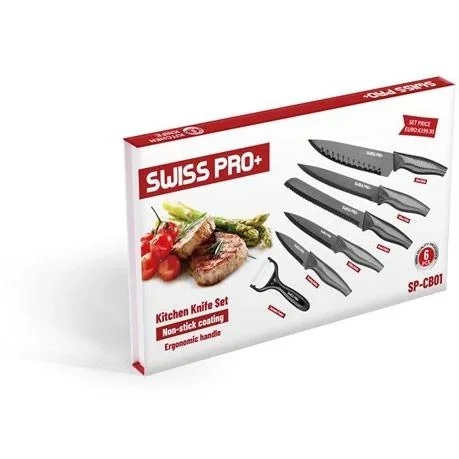 Küchenmesserset - 6-teilig - Carbon - Schwarz - 0