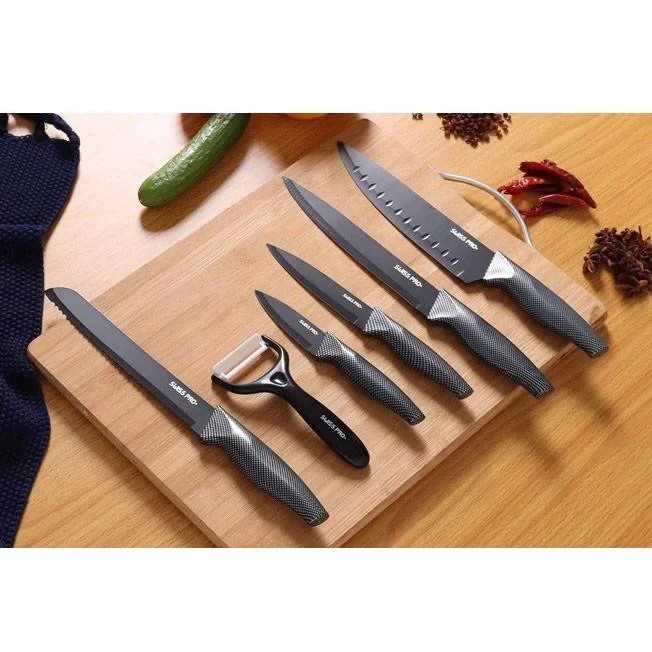 Küchenmesserset - 6-teilig - Carbon - Schwarz - 1