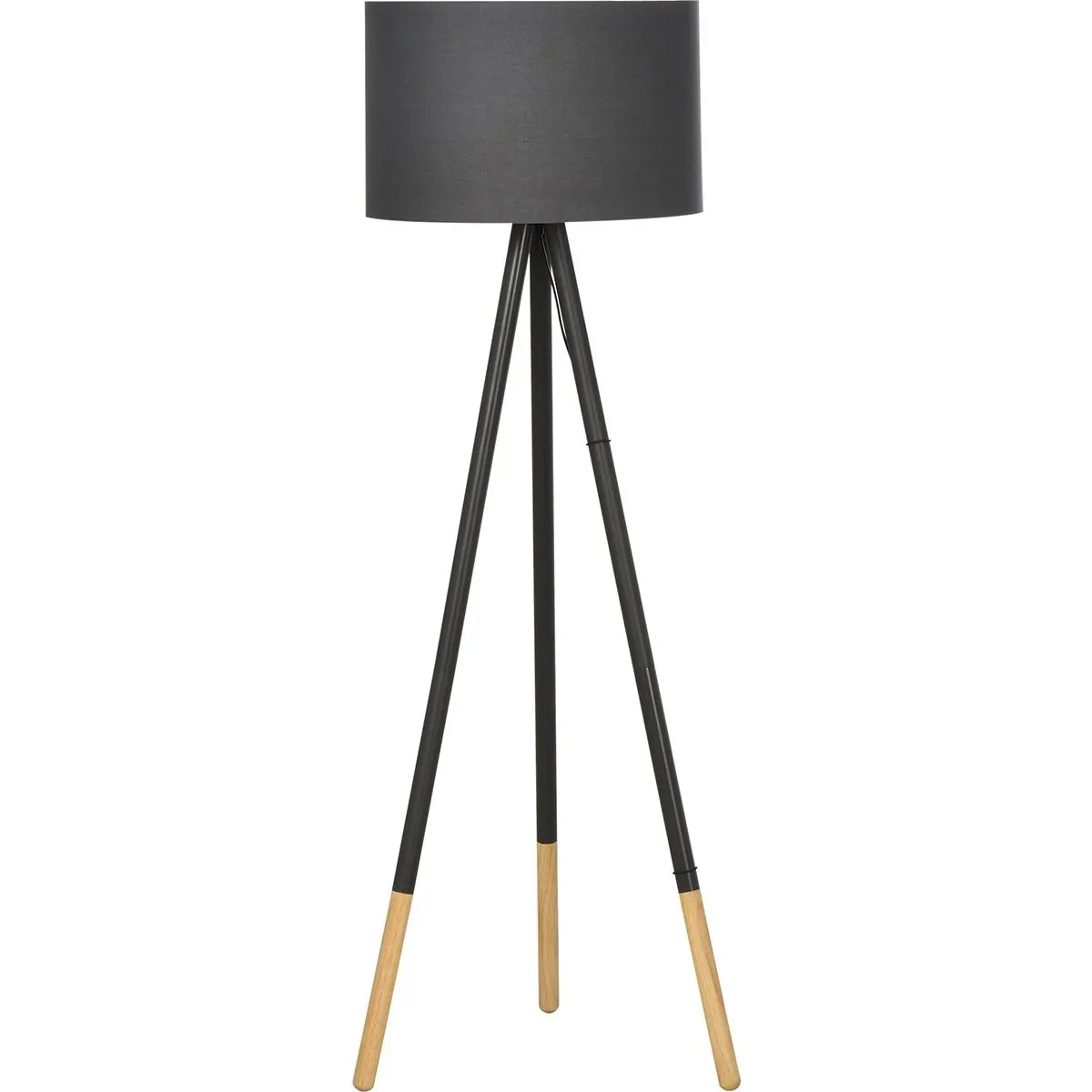 Design-Stehlampe mit Dreibein und Fußschalter Grau - 4