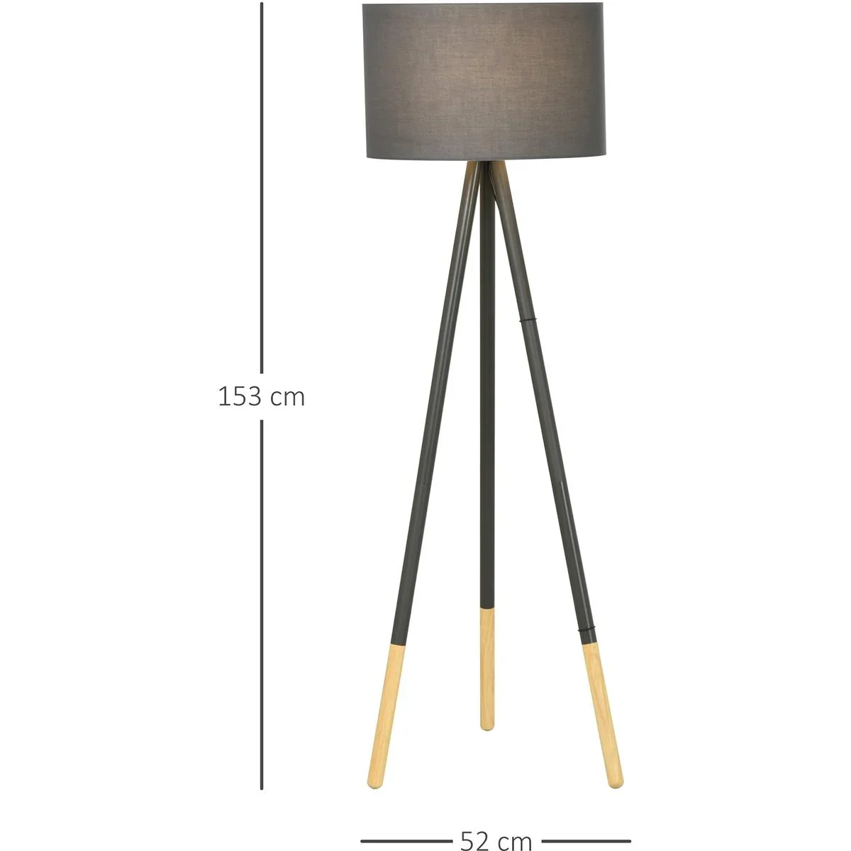 Design-Stehlampe mit Dreibein und Fußschalter Grau - 5