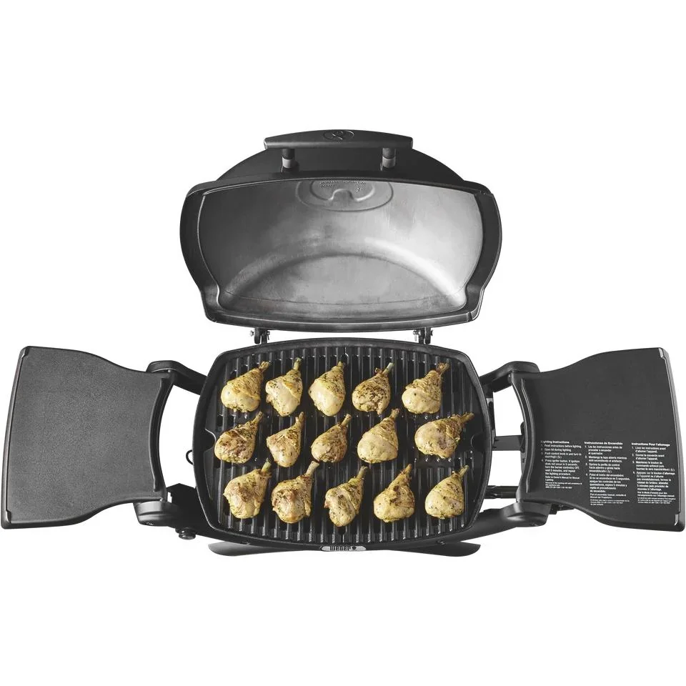 Gasgrill Q 1200 Stand, Black mit Hitzeschild und Bratenrost - 2