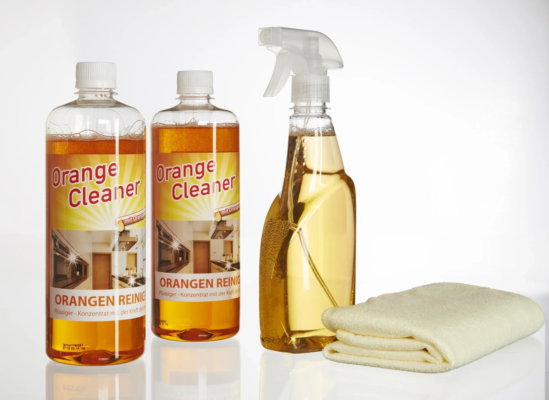 Orangenreiniger, 2 x 750 ml inklusive Sprühflasche und Mikrofasertuch - 2